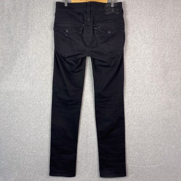 True Religion Mens 31 Black Zach Slim Straight Jeans - Picture 5 of 10
